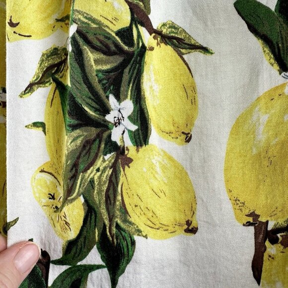 Taydey Womenβs Skirt XL White/Yellow Lemon  A-Line Pleated Vintage Cotton NWOT - Picture 15 of 16